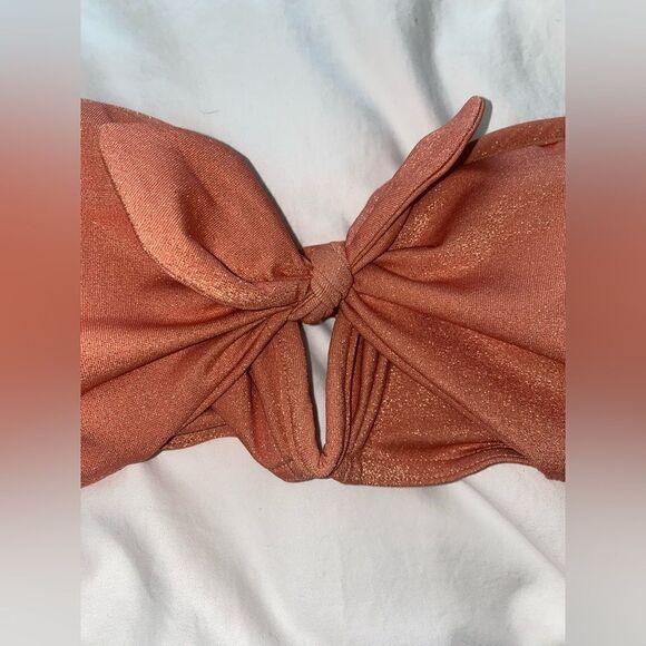 Zimmerman NWT Bow-embellished bandeau bikini top Peach Size 4 $258 - Picture 12 of 12
